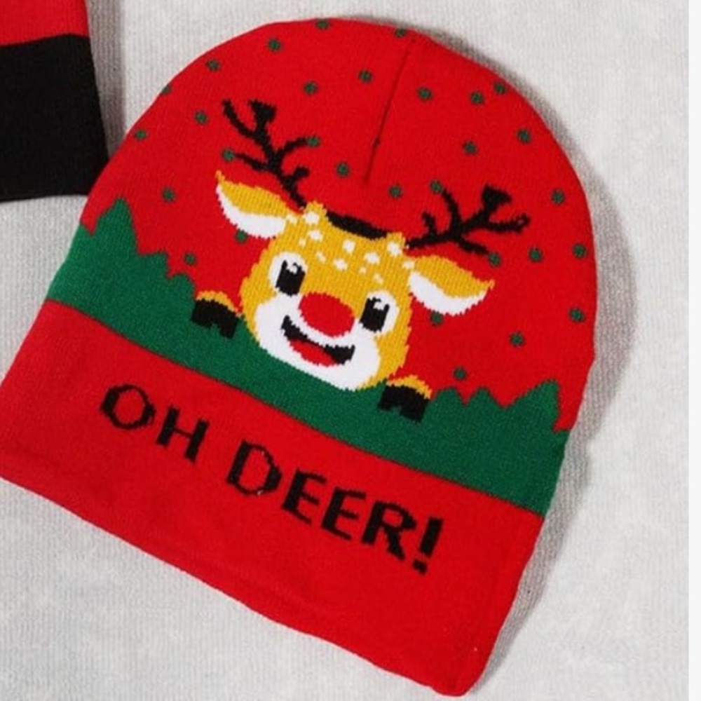 Chic Nation Red Reindeer Beanie light up hat